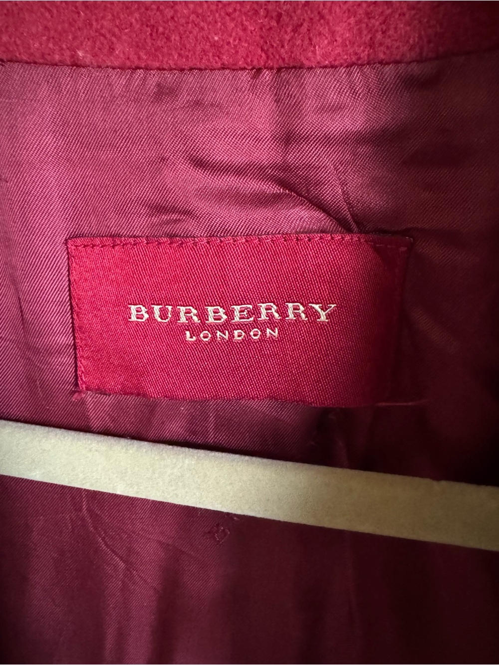 Burberry Red Wool Belted Pea Coat - Picture 7 of 14